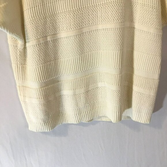 Old Navy Drop Shoulder Sweater Short Sleeve Cotton Knit Women's Size Large Ivory - Picture 5 of 10